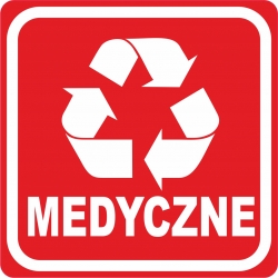 Naklejka NS027/20 Bis segregacja odpadów czerwona MEDYCZNE